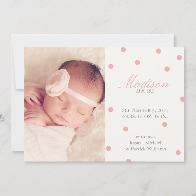 Confetti Birth Ankündigungen (Vorderseite)