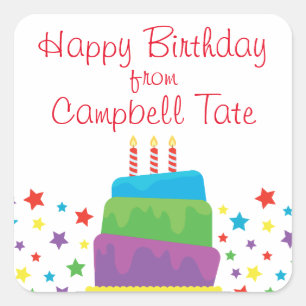 Confetti Birthday Cake Personalisiert Stickers