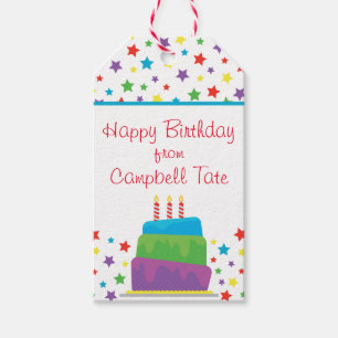 Confetti Birthday Cake Personalisierte Geschenketa Geschenkanhänger