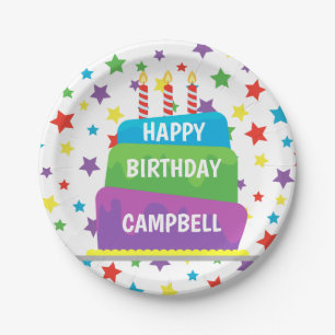 Confetti Birthday Cake Personalisierte Party Telle Pappteller