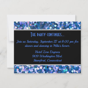 Confetti-blaue Party-Karte Save The Date