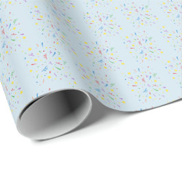 Confetti Blue 1. Geburtstag Geschenkpapier