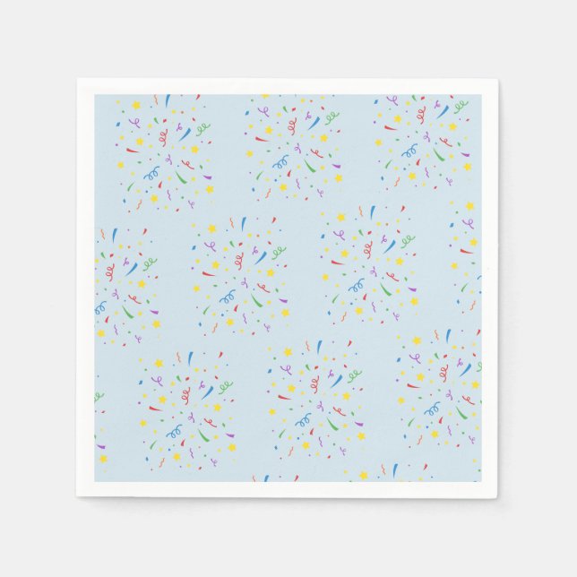 Confetti Blue 1. Geburtstag Serviette (Vorderseite)