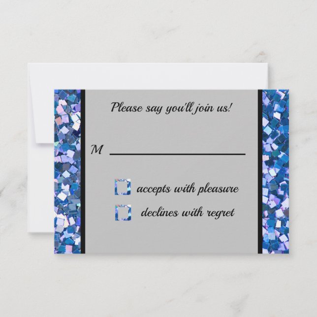 Confetti Blue RSVP Card (Vorderseite)