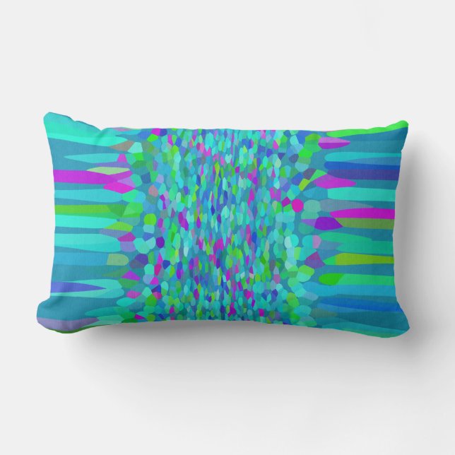 Confetti Blues Fringe Lendenkissen (Vorderseite)