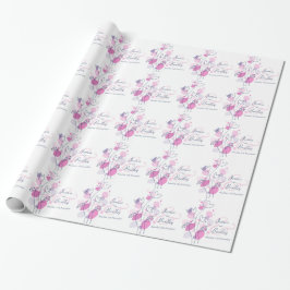 Confetti Blume Blätter rosa blaue Hochzeitspackung Geschenkpapier