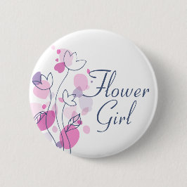 Confetti Blume Blue Girl Hochzeit Button / Taste