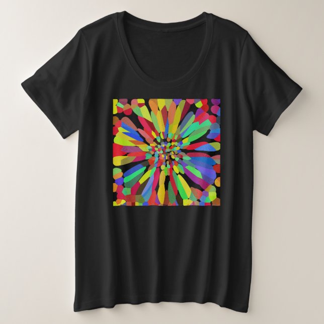 Confetti-Blume Große Größe T-Shirt (Design vorne)