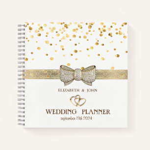 Confetti, Bow, Herz, Personalisierter Bridalplaner Notizbuch