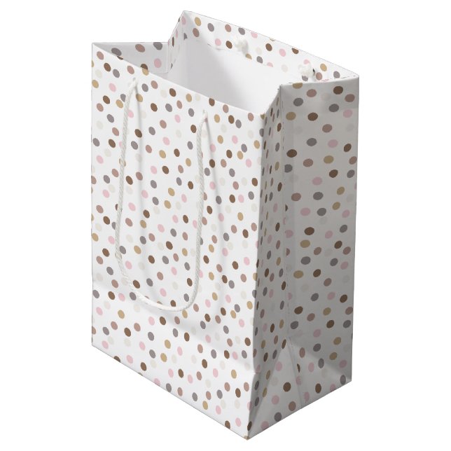 Confetti Chic (Punkte) Mittlere Geschenktüte (Vorderseite Schrägansicht)