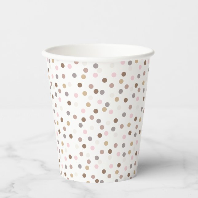 Confetti Chic (Punkte) Pappbecher (Vorderseite)