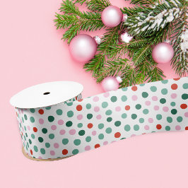 Confetti Christmas Modern Pattern Ribbon Satinband