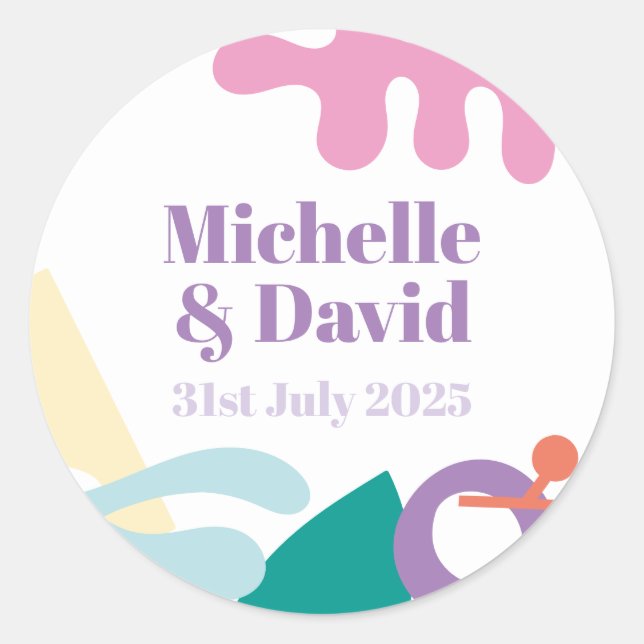 Confetti Collage klassischer Rundaufkleber Runder Aufkleber (Vorderseite)