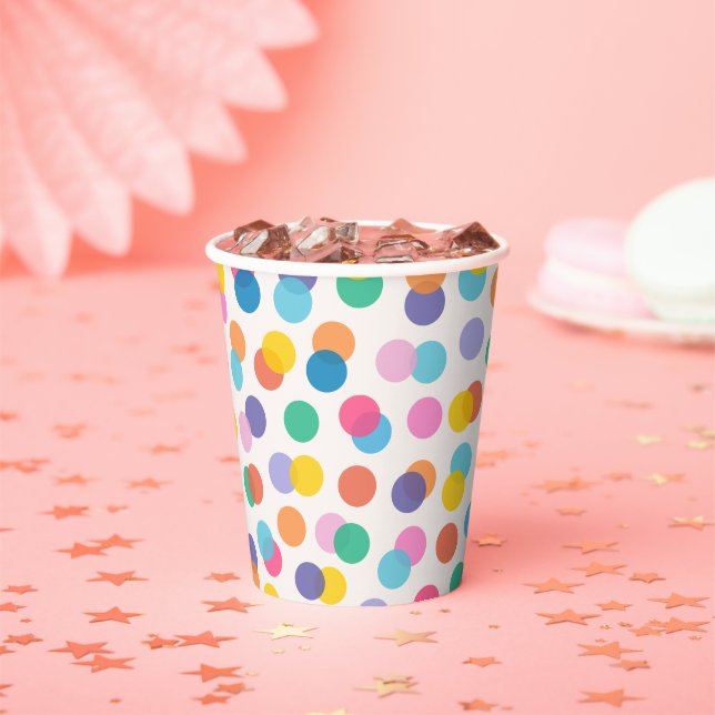 Confetti Colorful Polka Dots Kids Party Pappbecher (Insitu)