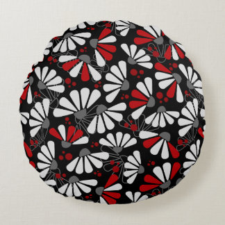 Confetti Confetti auf schwarz Rundes Kissen