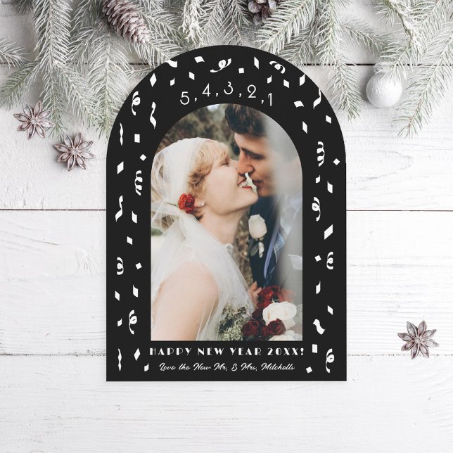 Confetti Countdown Arch New Years Foto-Karte Einladung (Von Creator hochgeladen)