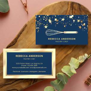 Confetti Cream Foil Whisk Konditorei Koch Bäckerei Visitenkarte