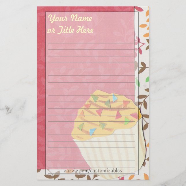 Confetti Cupcake Stationary Briefpapier (Vorderseite)
