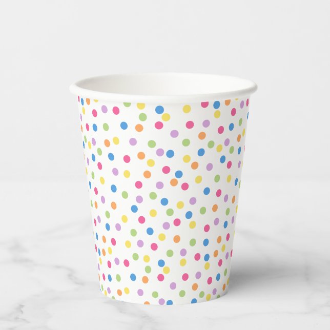 Confetti Dazzle (Punkte) Pappbecher (Vorderseite)