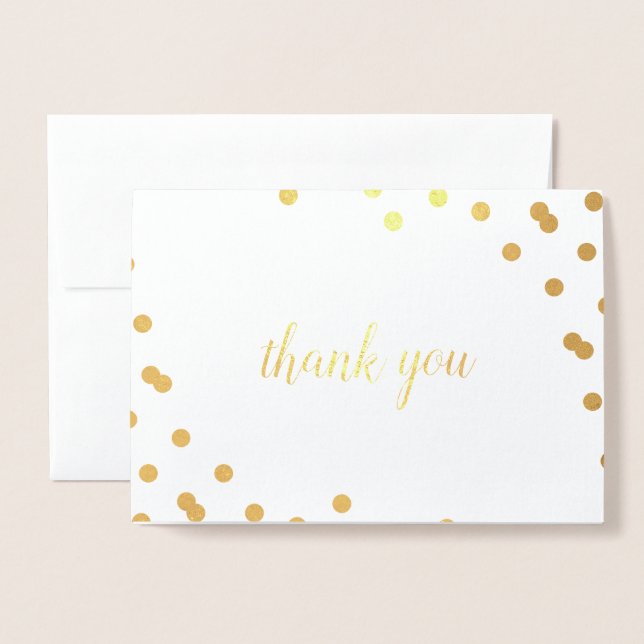 Confetti Dot Gold Foil Blank Danke Karte (Vorderseite mit Umschlag)
