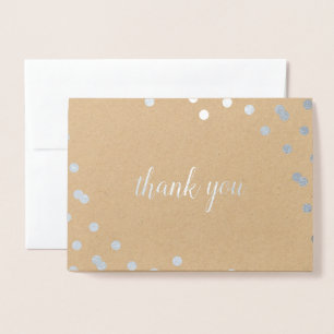 Confetti Dot Silver Foil Blank Danke Karte