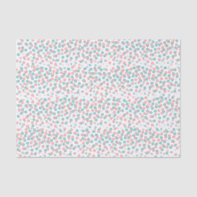 Confetti dots Korallengrün-Papier Seidenpapier (Vorderseite)