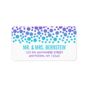Confetti Dots Lila Aquamarine Adresse Adressaufkleber
