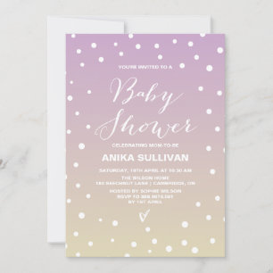 Confetti Dots   Lilac Ombre Kinderdusche Einladung