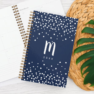 Confetti Dots Monogram Planer   Dunkelblau