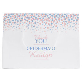 Confetti dots Rosa blaue Hochzeitsgeschenktasche Große Geschenktüte
