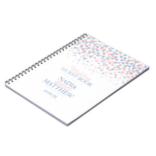 Confetti dots rosa blaues Gästebuch Notizblock