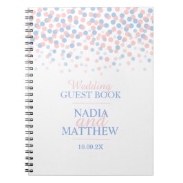 Confetti dots rosa blaues Gästebuch Notizblock