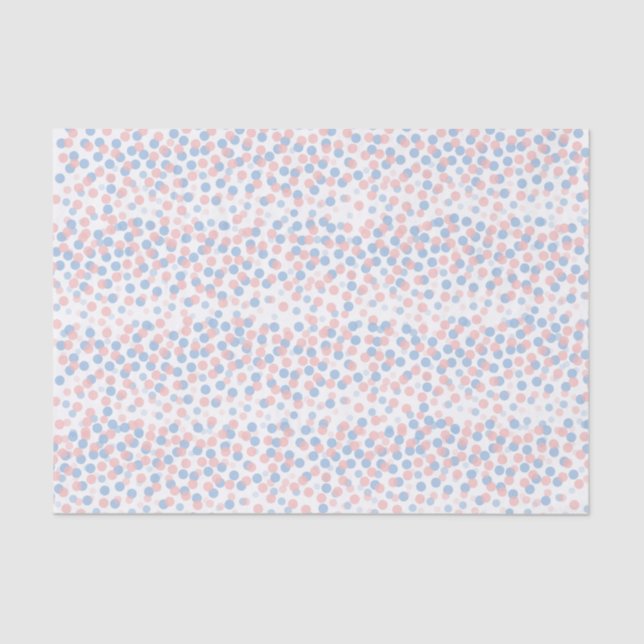 Confetti dots rosa blaues Gewebepapier Seidenpapier (Vorderseite)