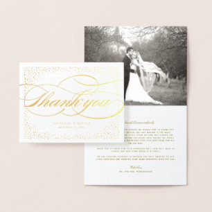 Confetti Dots und klassische Script Hochzeit Viele Folienkarte
