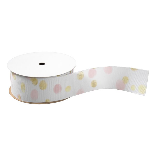 Confetti Elegante Rosa Ripsband (Spule)