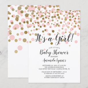 Confetti Es ist eine Mädchen-Baby-Dusche Einladung