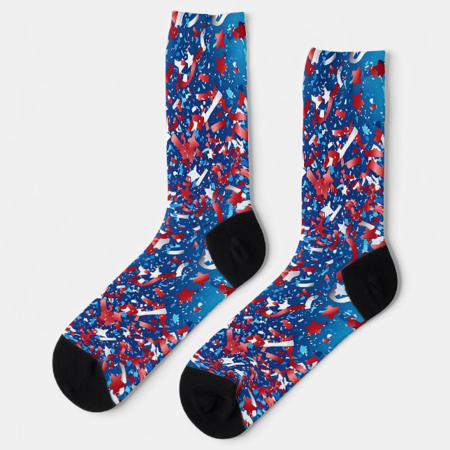 Confetti Explosion 4. Juli Crew Socks Socken (Linkes Detail)