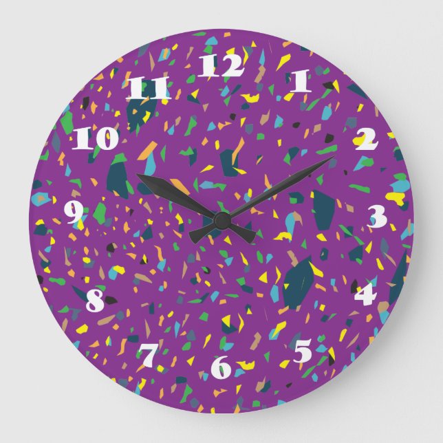 Confetti-Explosion Große Wanduhr (Vorderseite)