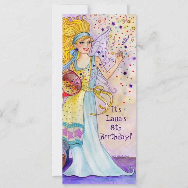 Confetti Fairy Geburtstagsparty Einladung (Vorderseite)