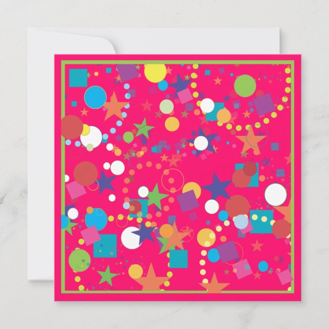 Confetti Feier Geburtstagsparty Einladung (Vorderseite)