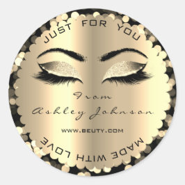 Confetti Funkelnd Glitzer Gold Lash aus Liebe Runder Aufkleber