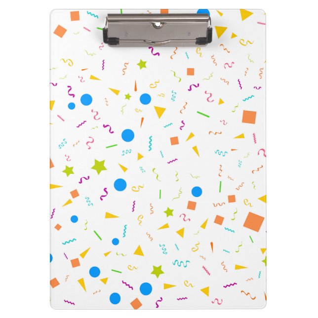 Confetti Gemustert Clipboard Klemmbrett (Vorderseite)