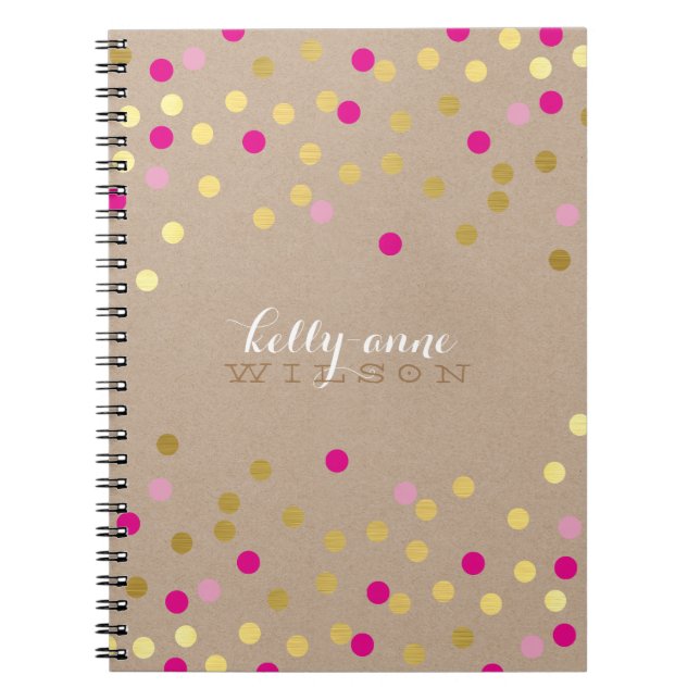 CONFETTI GLAMOROUS, niedlich-Spot-Gold Notizblock (Vorderseite)