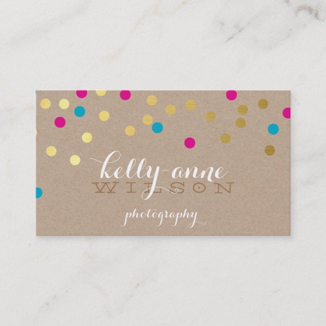 CONFETTI GLAMOROUS niedliche Goldfolie Visitenkarte (Vorderseite)