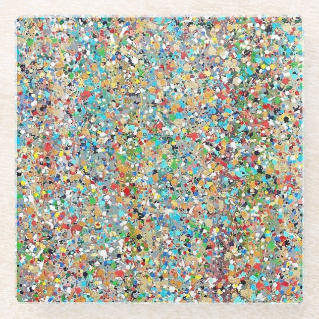 Confetti-Glass-Untersetzer Glasuntersetzer (Vorderseite)