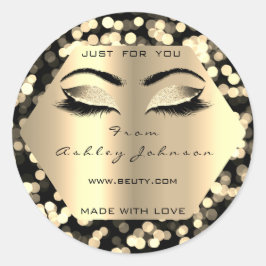 Confetti Glitzer Champaigne Gold aus Liebe Runder Aufkleber