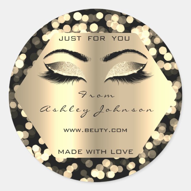 Confetti Glitzer Champaigne Gold aus Liebe Runder Aufkleber (Vorderseite)