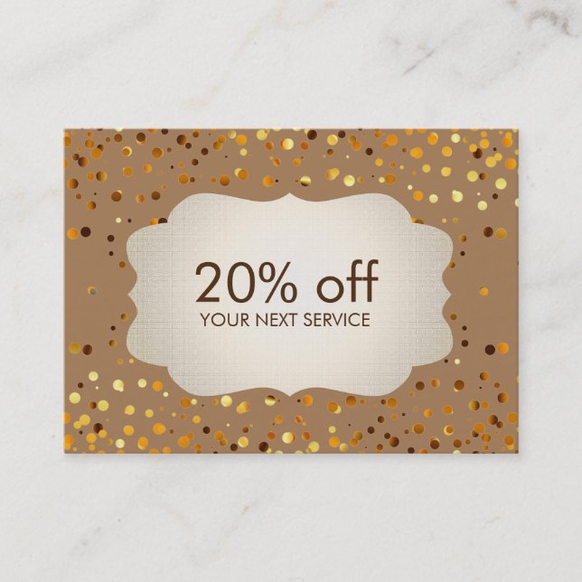 Confetti Gold Coupon Card Gutschein (Vorderseite)