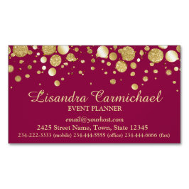 Confetti-Gold Foil auf der Weinkarte Magnetic Busi Magnetische Visitenkarte