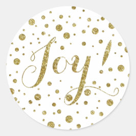 Confetti Gold Glitzer Joy Holiday Sparkle Runder Aufkleber